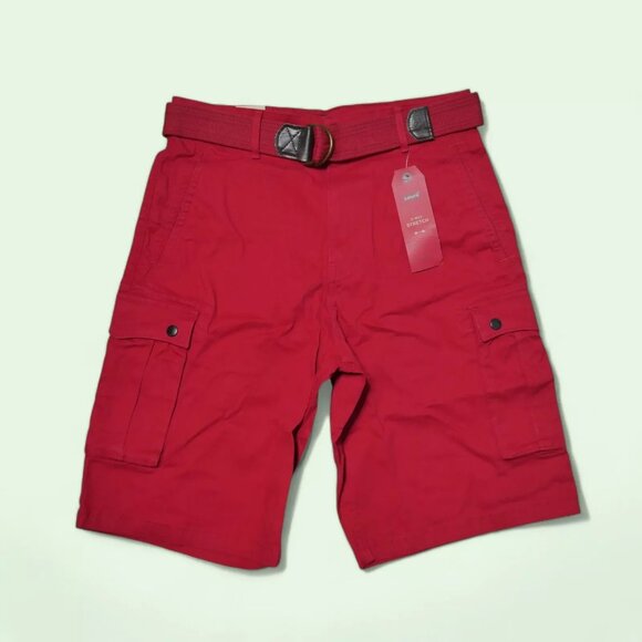 Levi's Snap Cargo Shorts Mens Size 30 Scooter Red Micro Dobby Stretch Canvas NWT - Picture 1 of 8